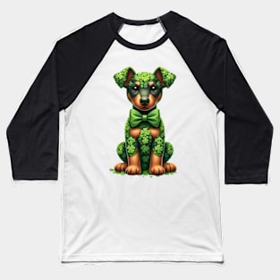 Clover Doberman Pinscher Dog St Patricks Day Baseball T-Shirt